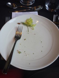 My empty plate.  Each course resulted in this same picture.