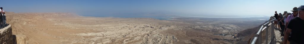 The view of the valley and Dead Sea from the top of Masada (click to make bigger 